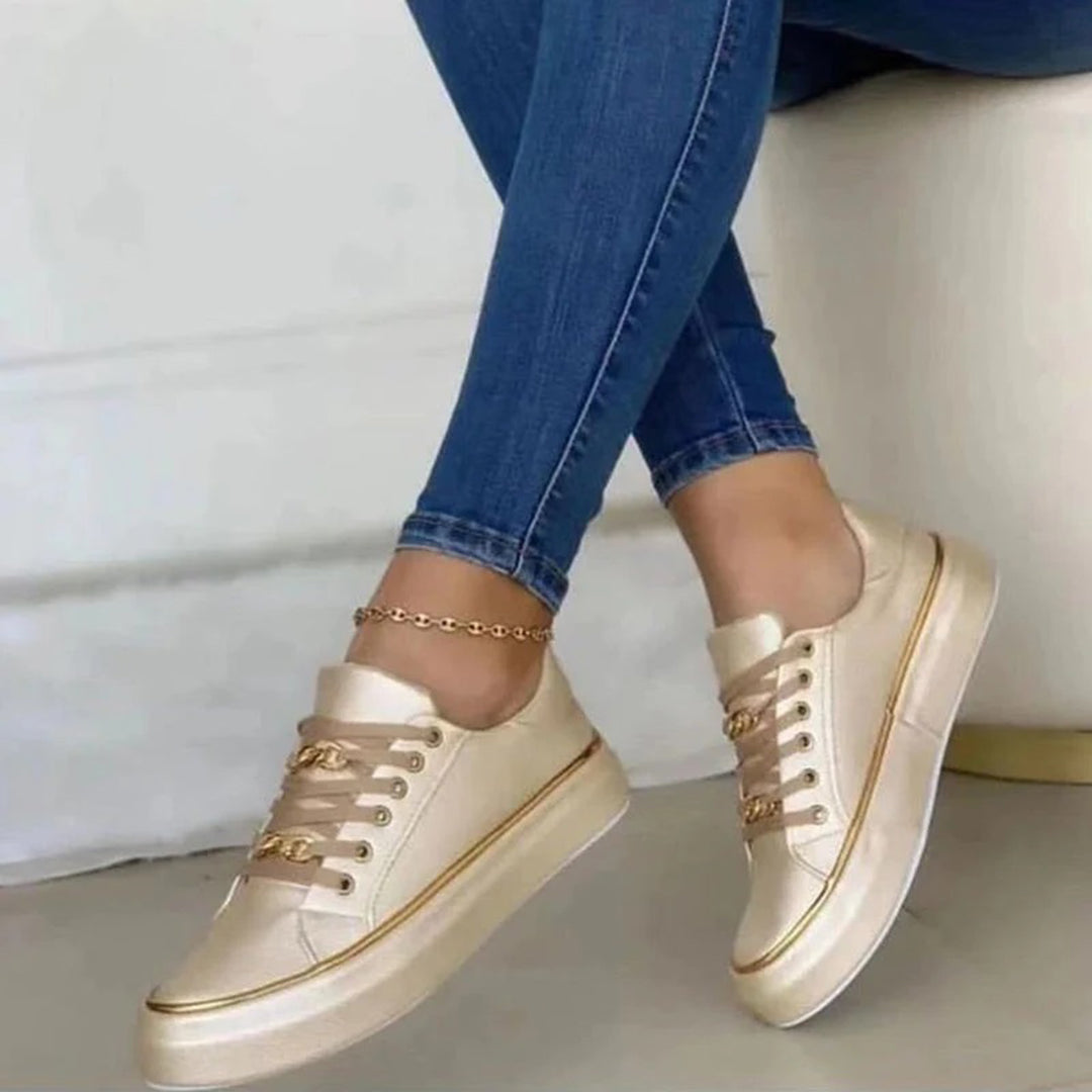 Zahra Trainers | Women’s White Lace-Up Trainers