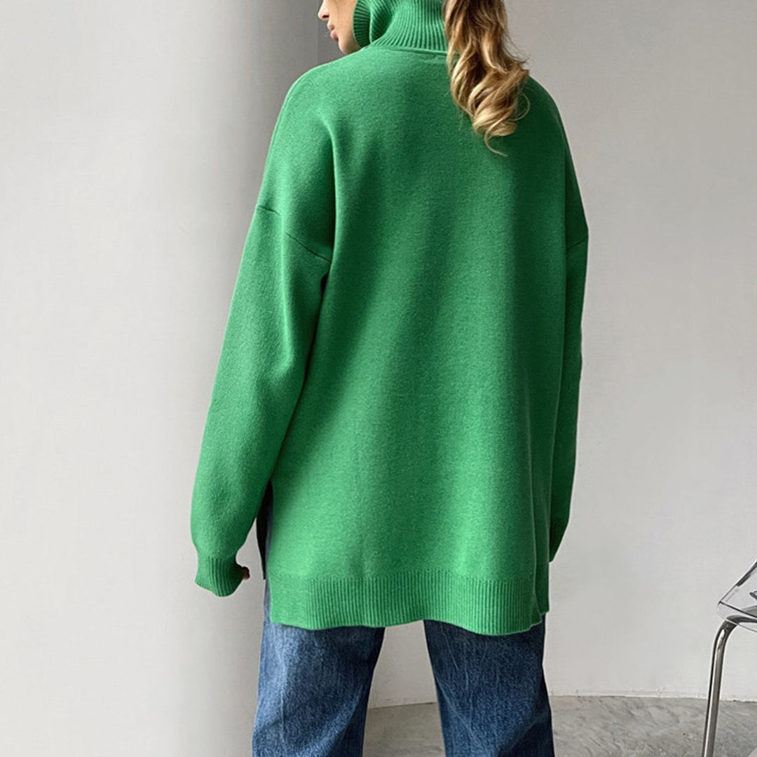 Noelle Jumper | Women's Autumn Oversized Turtleneck Jumper with Side Split