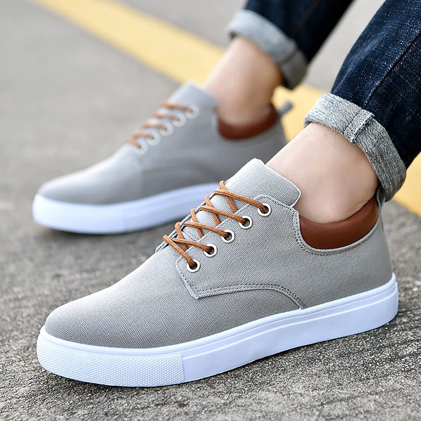 Udell Shoes | Men's Canvas Sneakers with White Sole