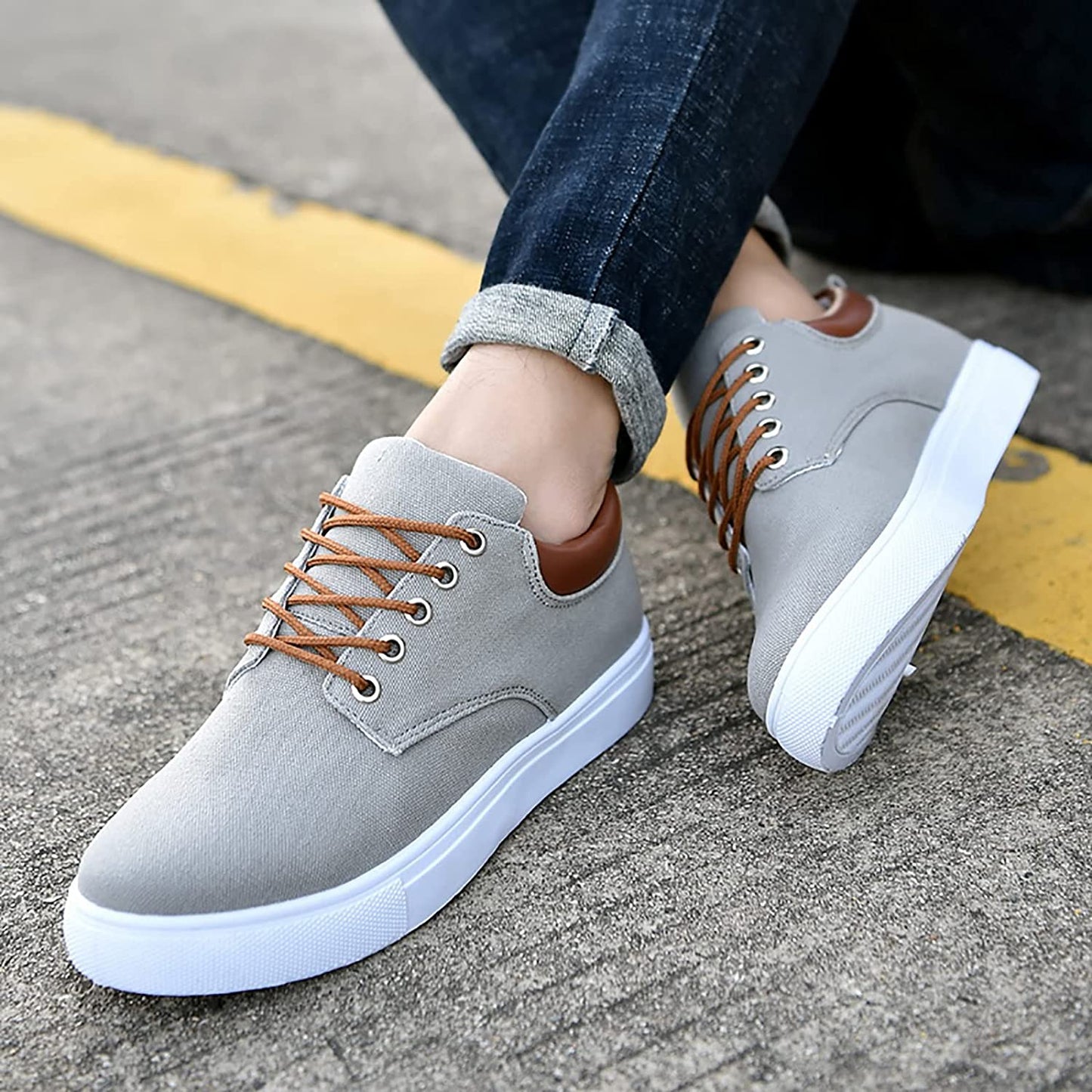 Udell Shoes | Men's Canvas Sneakers with White Sole