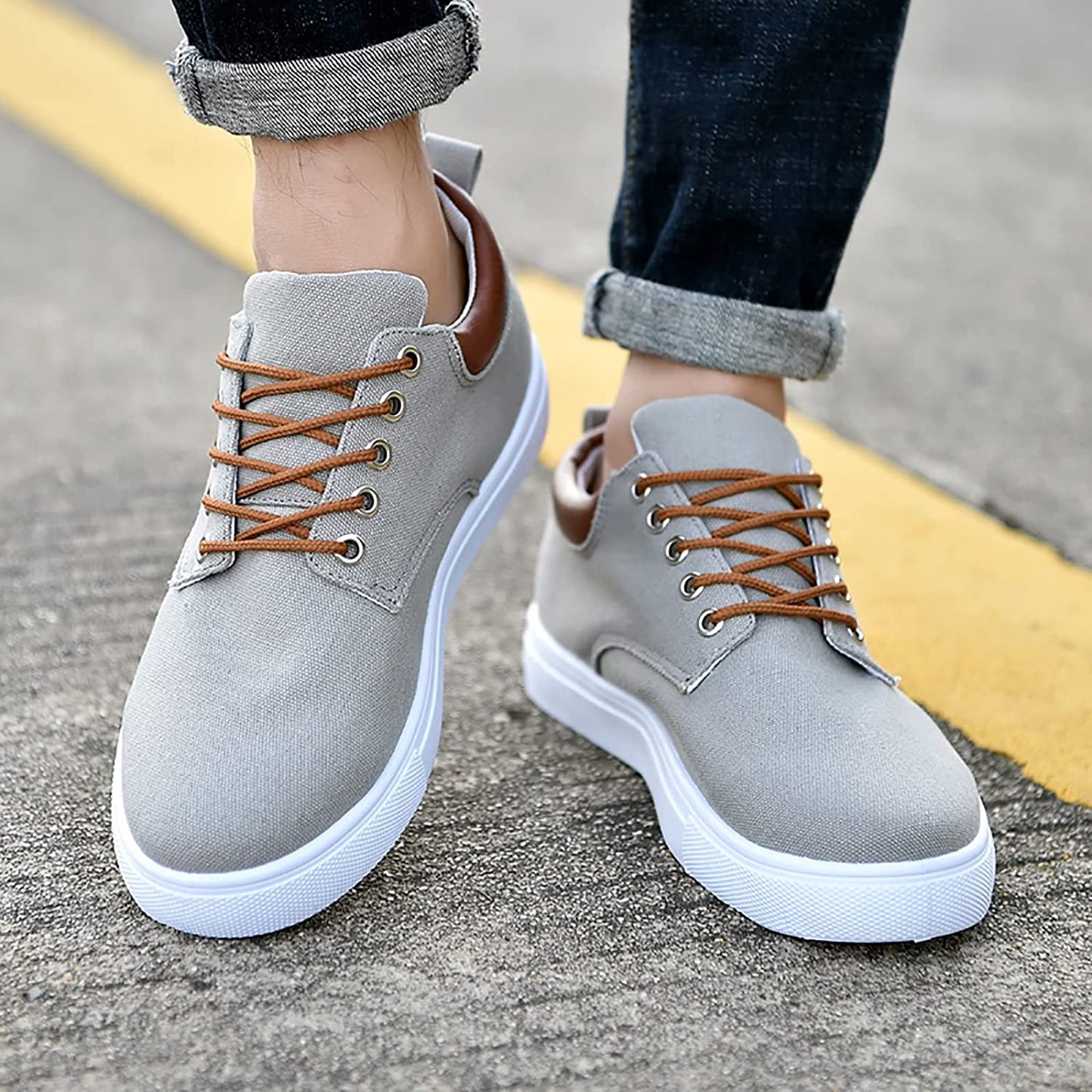 Udell Shoes | Men's Canvas Sneakers with White Sole