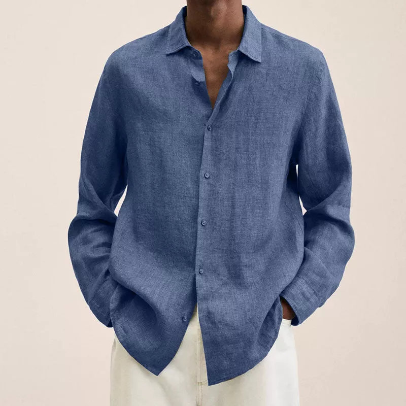 Brandon Linen Shirt | Casual Lightweight Men’s Summer Shirt with Collar