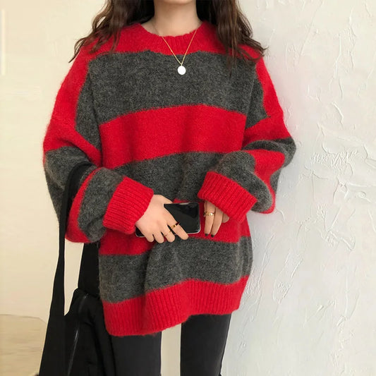Roda Jumper | Women’s Autumn Oversized Striped Knitted Jumper