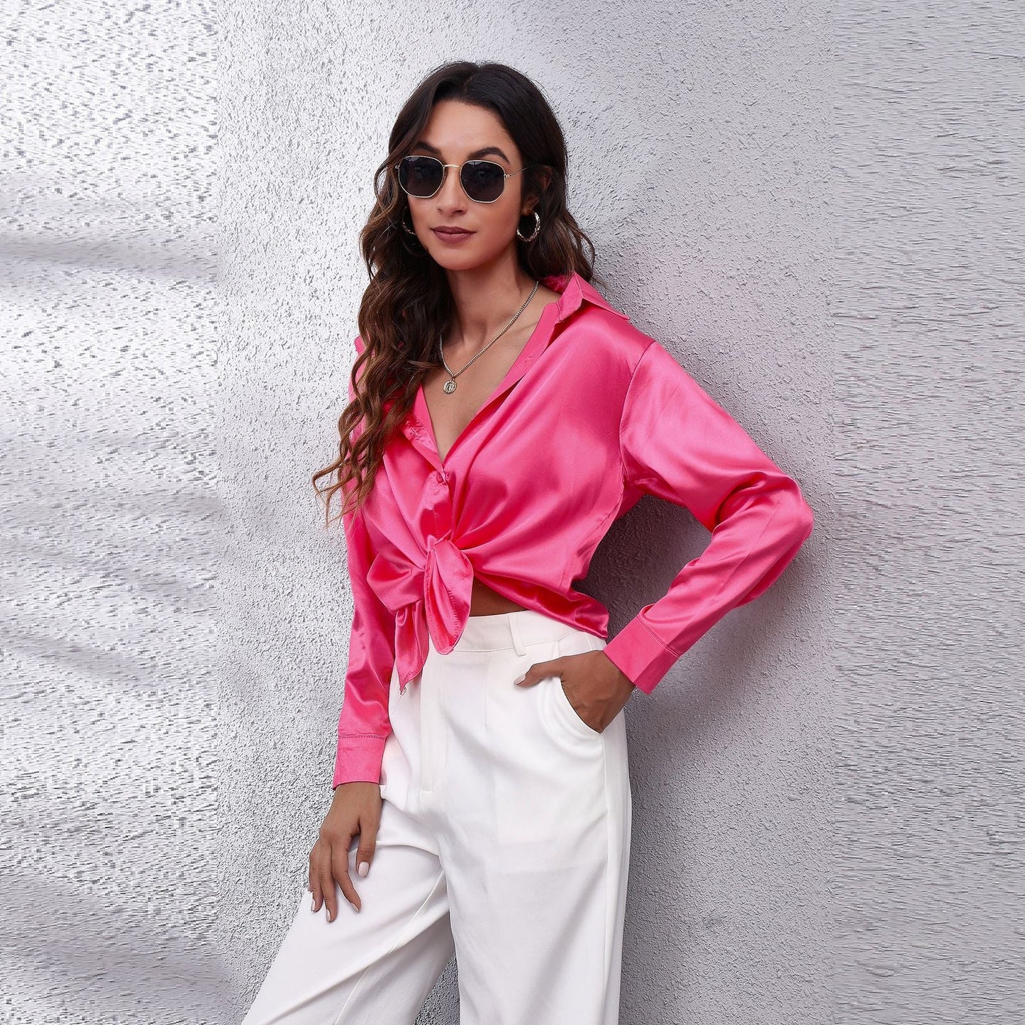 Violet Blouse | Lightweight Satin Blouse for Women