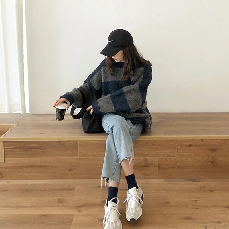 Roda Jumper | Women’s Autumn Oversized Striped Knitted Jumper