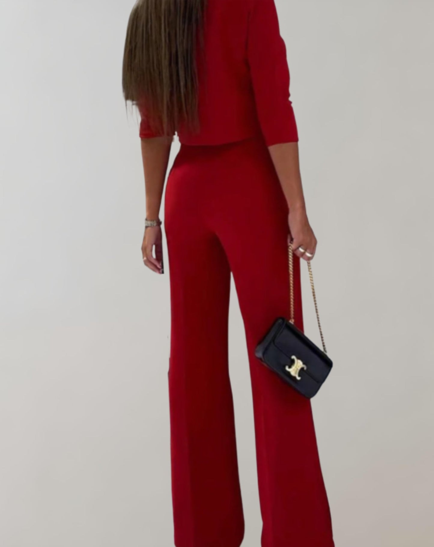 Ingrid Set | Wide-Leg Pants with 3/4 Sleeve Top Two-piece Set