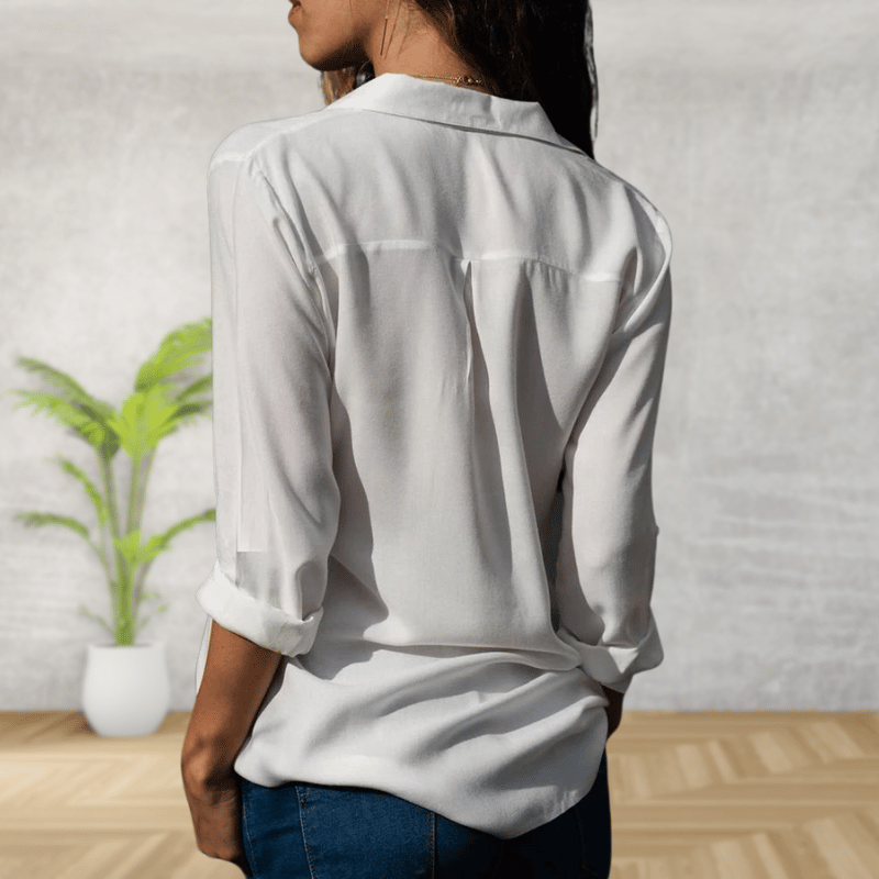 Gaella Blouse | Women’s Classic Button-Down Blouse with Collar and Long Sleeves