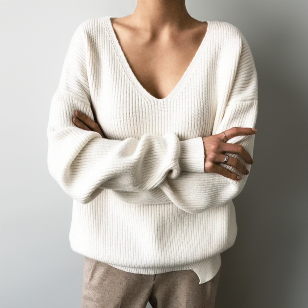 Nixie Jumper | Women's Autumn V-Neck Oversized Jumper