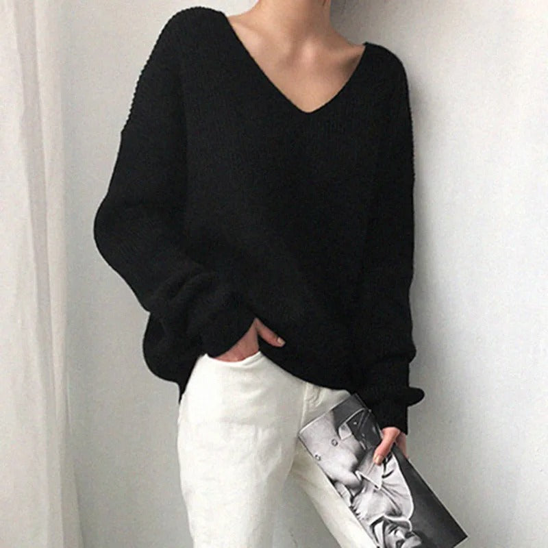 Nixie Jumper | Women's Autumn V-Neck Oversized Jumper