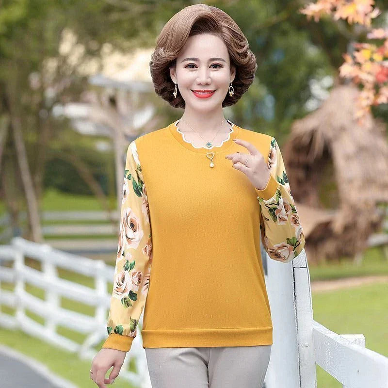 Dorcas Blouse | Spring Style Chiffon Blouse with Floral Sleeves