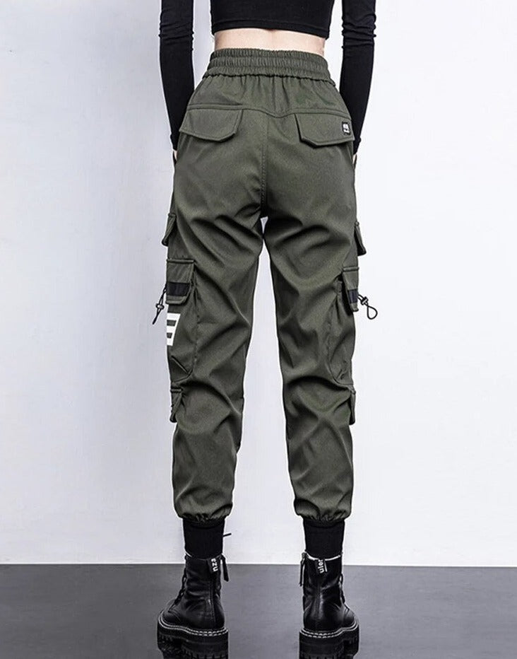 Delphine Trousers | High-Waist Cargo Pants with Pockets