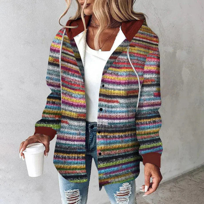 Candace Jacket | Hooded Outdoor Jacket with Elegant Print