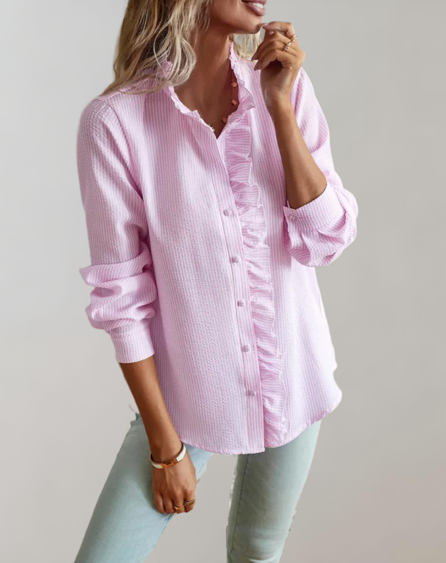 Imari Top | Loose-Fit Blouse with Ruffled Collar