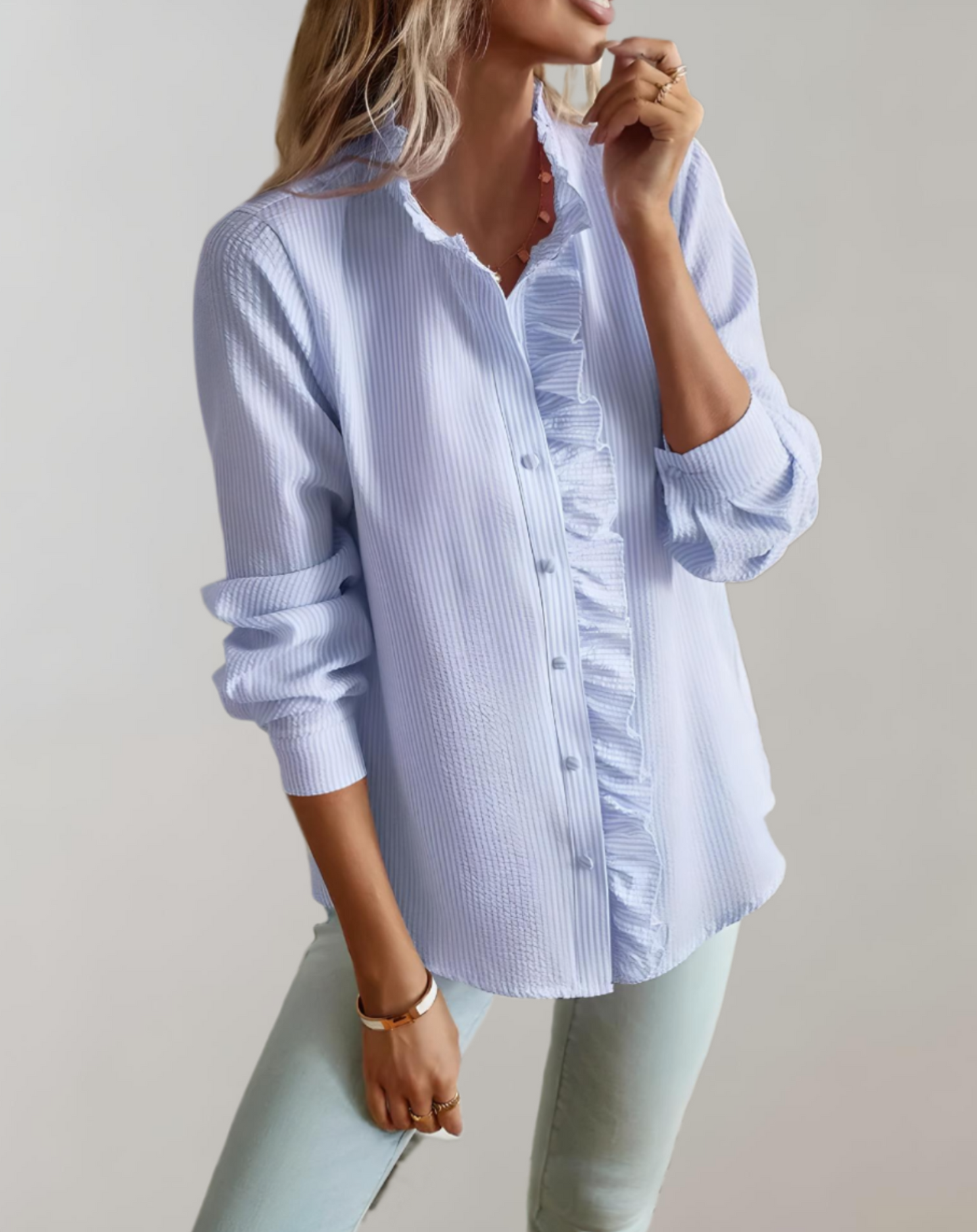 Imari Top | Loose-Fit Blouse with Ruffled Collar