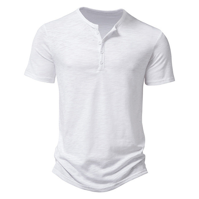 Basil Henley Shirt | Distressed Vintage Men’s Button Tee