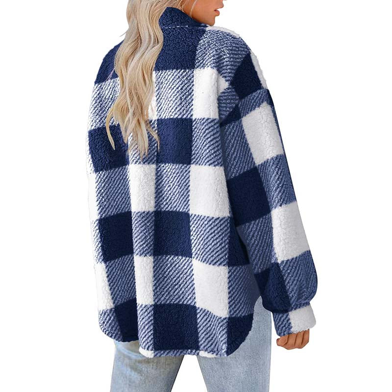 Ozella Coat | Women's Winter Casual Warm Checked Coat