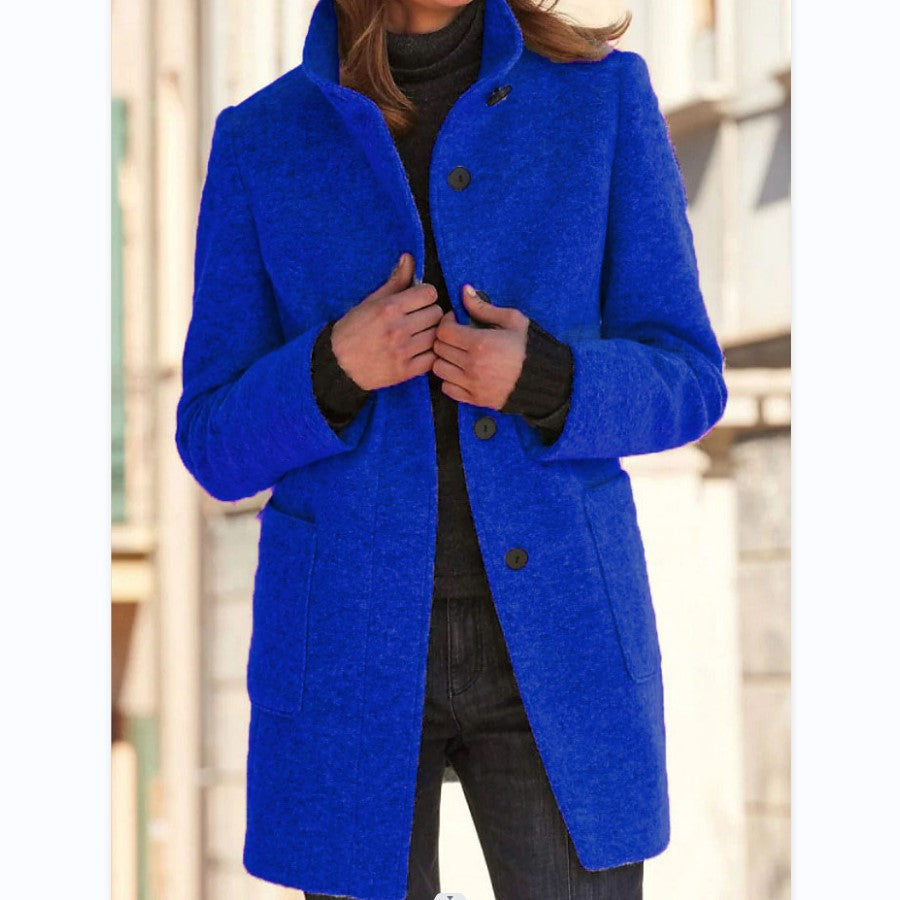 Ismeria Coat | Women's Elegant Button-Down Mid-Length Coat