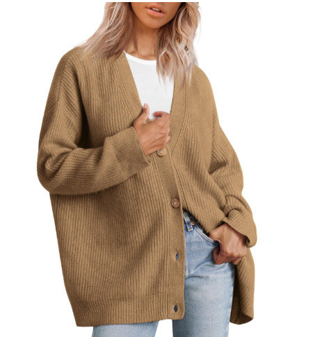 Qatira Cardigan | Women's Autumn Striped Button-Up Knit Cardigan