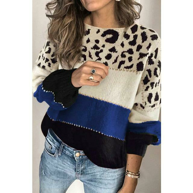 Nyala Jumper | Women's Autumn Leopard Patchwork Knit Jumper
