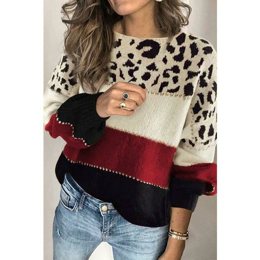 Nyala Jumper | Women's Autumn Leopard Patchwork Knit Jumper