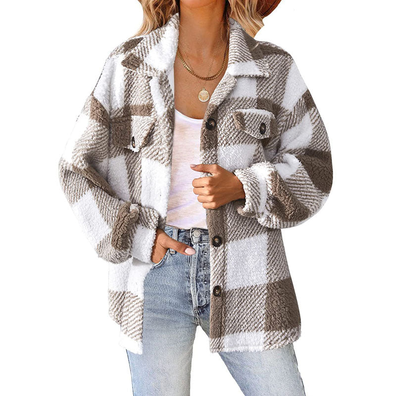 Ozella Coat | Women's Winter Casual Warm Checked Coat