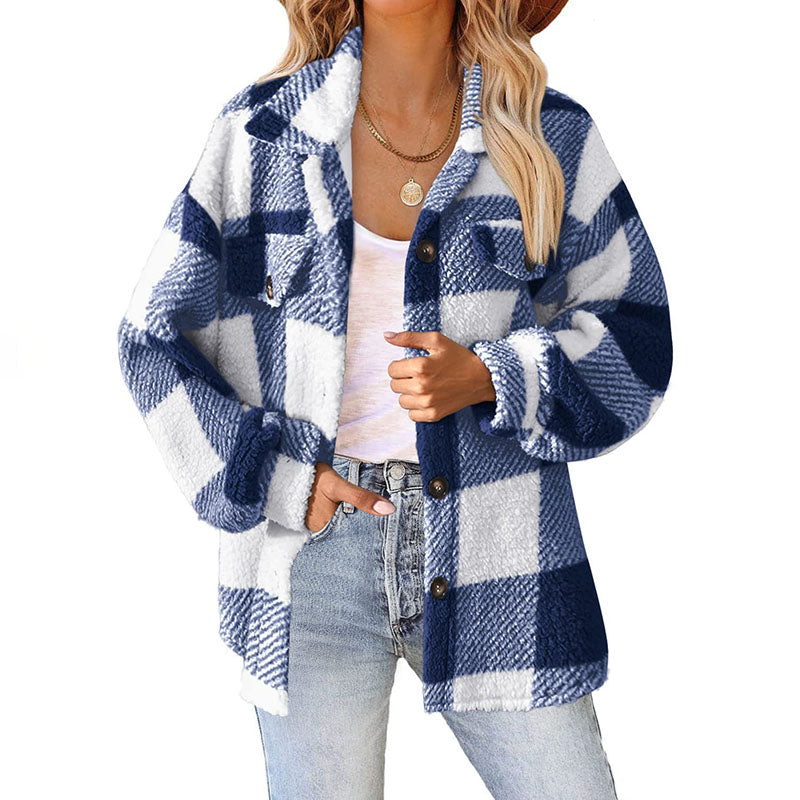 Ozella Coat | Women's Winter Casual Warm Checked Coat