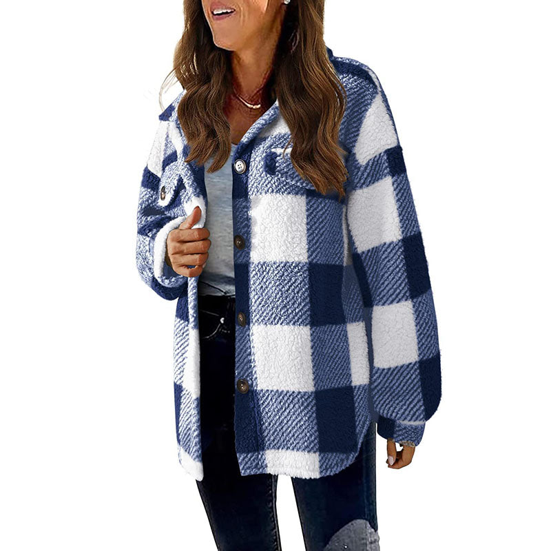 Ozella Coat | Women's Winter Casual Warm Checked Coat