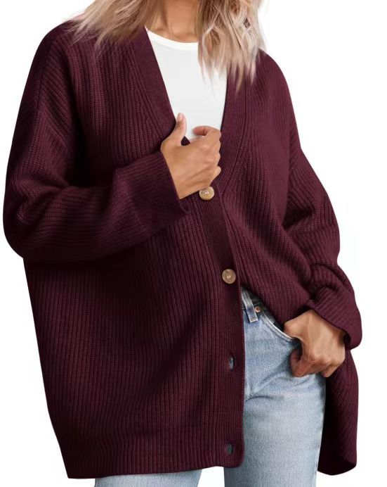 Qatira Cardigan | Women's Autumn Striped Button-Up Knit Cardigan