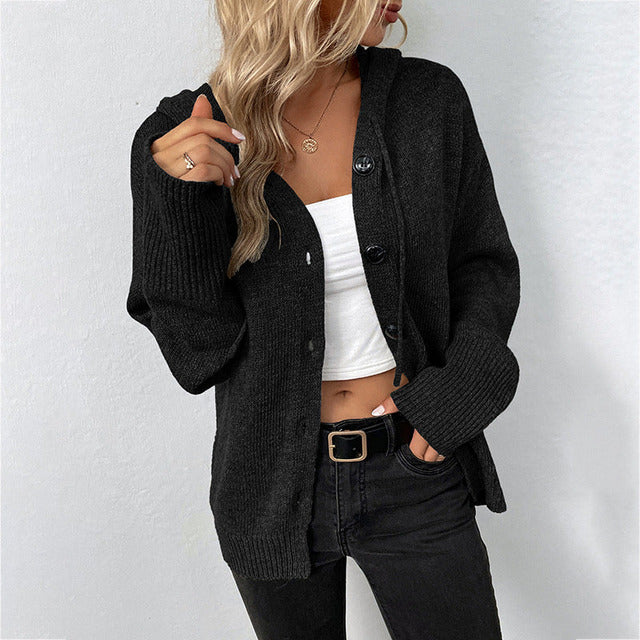 Osmara Cardigan | Women's Autumn Casual Hooded Knit Cardigan