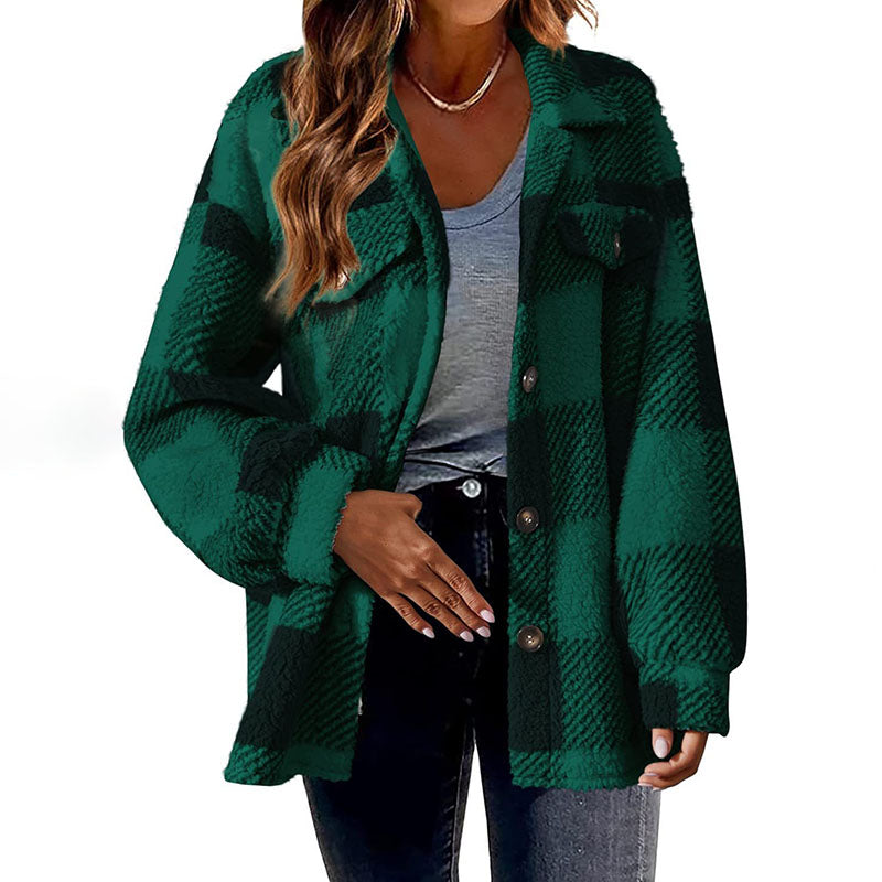 Ozella Coat | Women's Winter Casual Warm Checked Coat