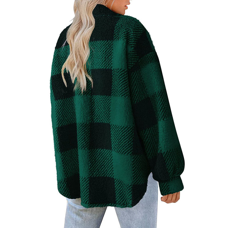 Ozella Coat | Women's Winter Casual Warm Checked Coat