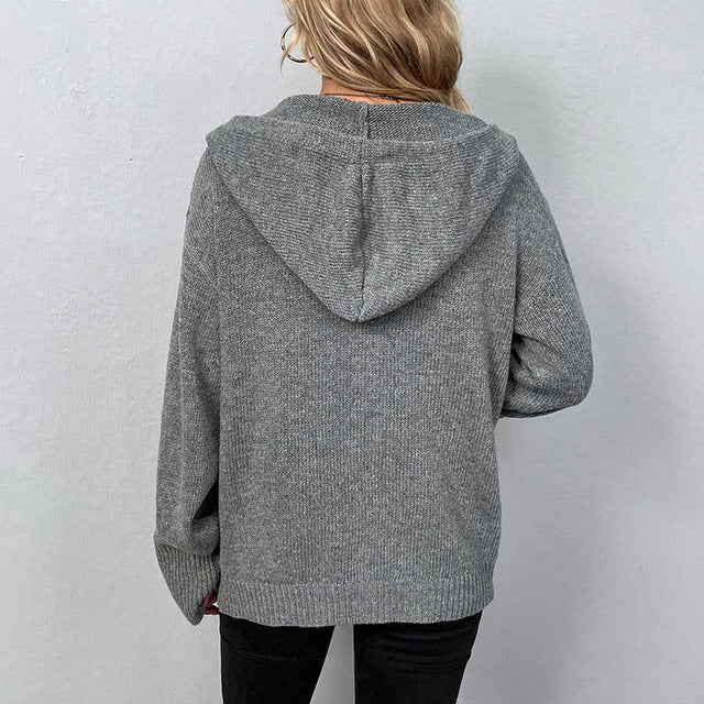 Osmara Cardigan | Women's Autumn Casual Hooded Knit Cardigan