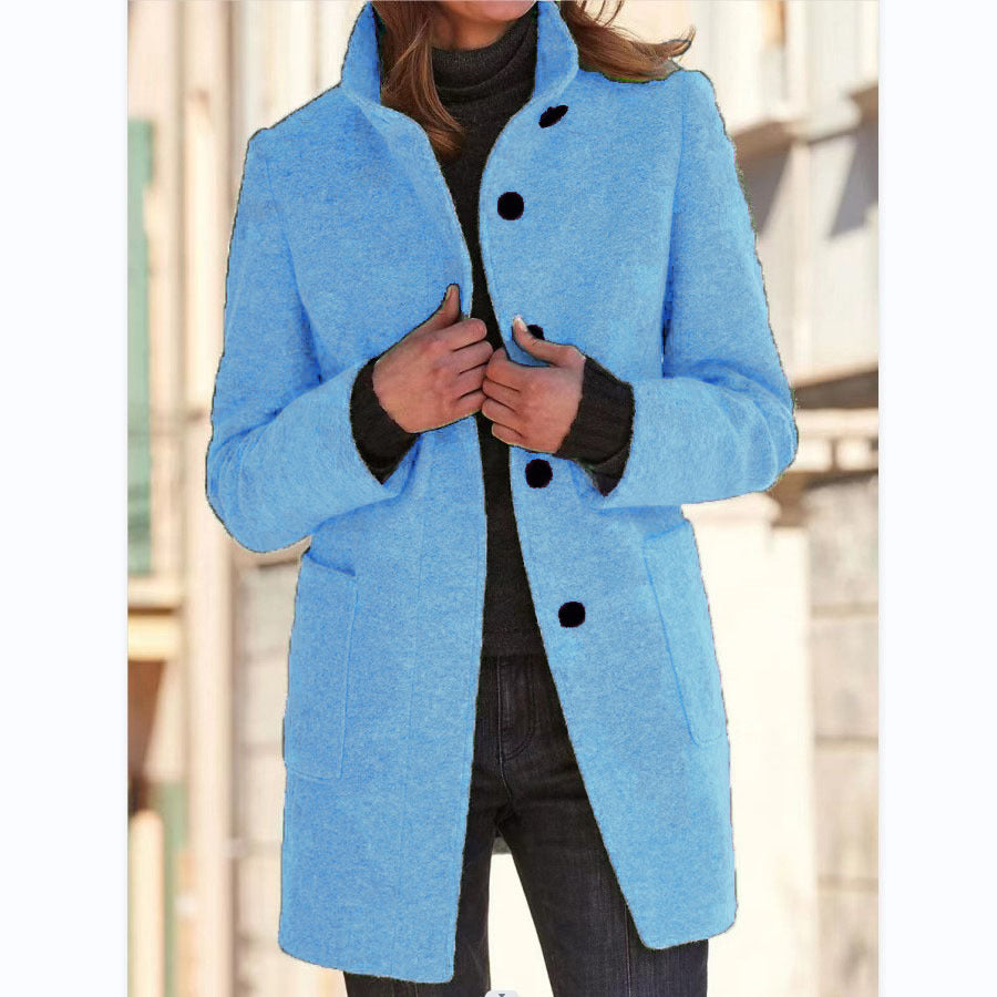 Ismeria Coat | Women's Elegant Button-Down Mid-Length Coat