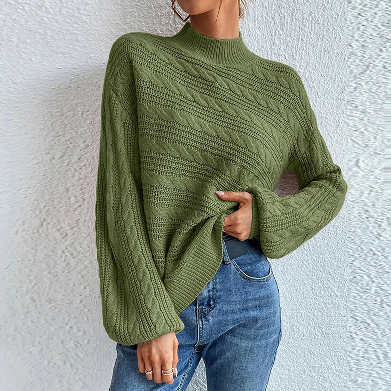 Olive Jumper | Women's Winter Cable Knit Jumper
