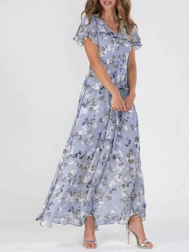Ziva Elegant Dress | Women’s Midi Dress with Defined Waist and Flowy Skirt