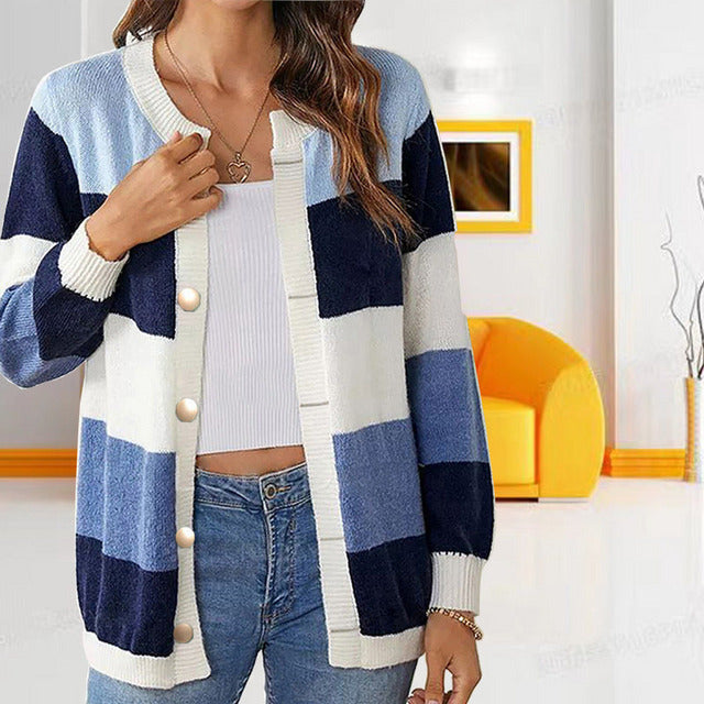 Ourania Cardigan | Women's Spring Casual Striped Knitted Cardigan
