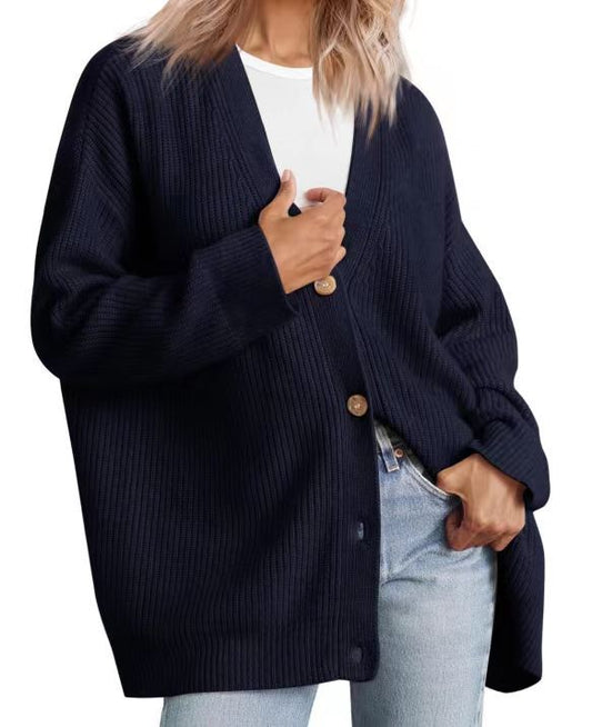Qatira Cardigan | Women's Autumn Striped Button-Up Knit Cardigan