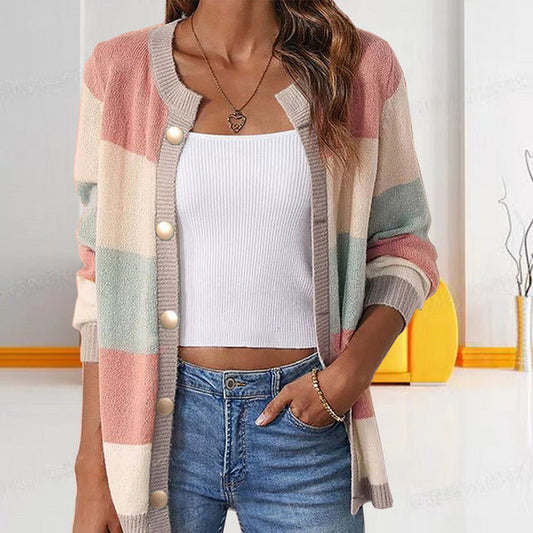 Ourania Cardigan | Women's Spring Casual Striped Knitted Cardigan