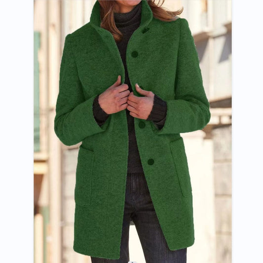 Ismeria Coat | Women's Elegant Button-Down Mid-Length Coat