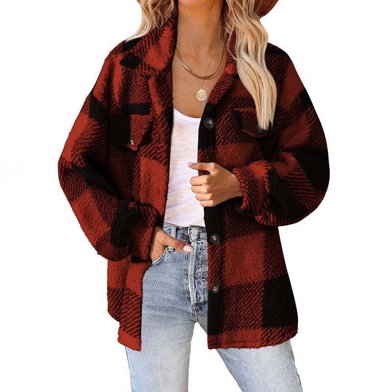 Ozella Coat | Women's Winter Casual Warm Checked Coat