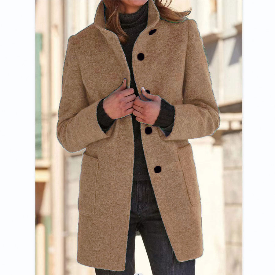 Ismeria Coat | Women's Elegant Button-Down Mid-Length Coat