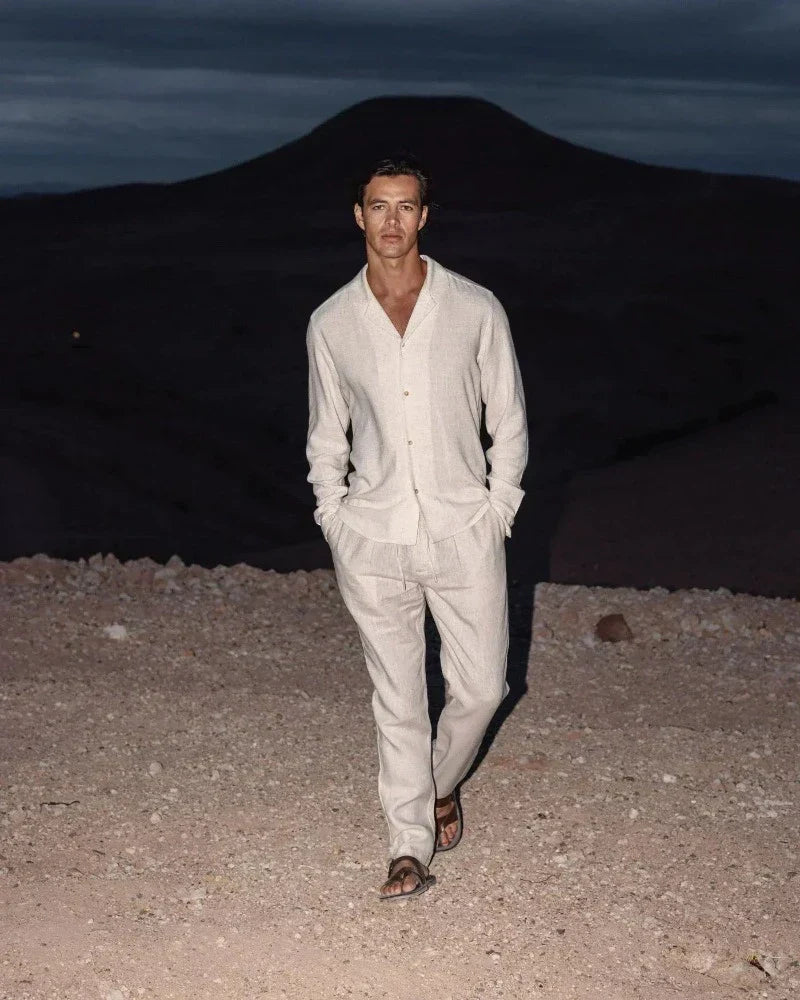 Xavier Linen Set | Men’s Linen Shirt and Pants Two-Piece Outfit