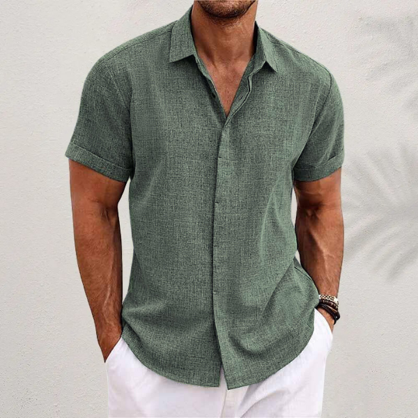 Adrien Summer Shirt | Men’s Solid Color Button-Up Lightweight Summer Shirt