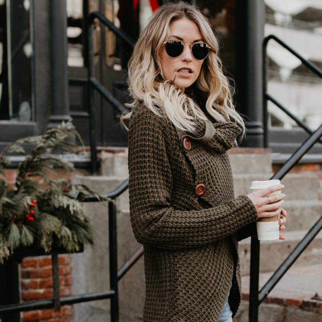 Ioanna Sweater | Cozy Knitted Wrap Sweater with Cowl Neck