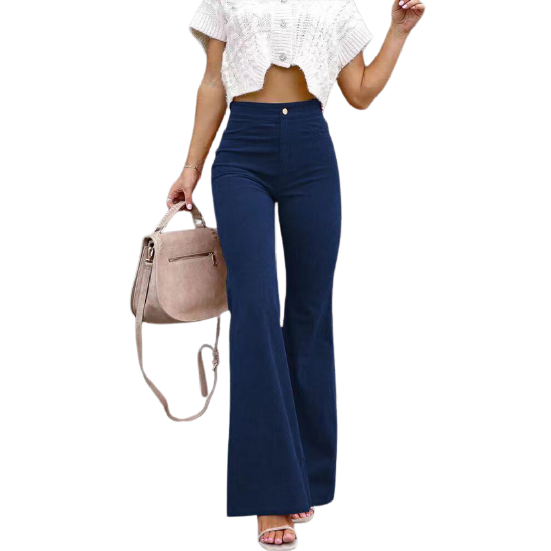 Haizea Pants | High-Waisted Corduroy Flared Pants for Women