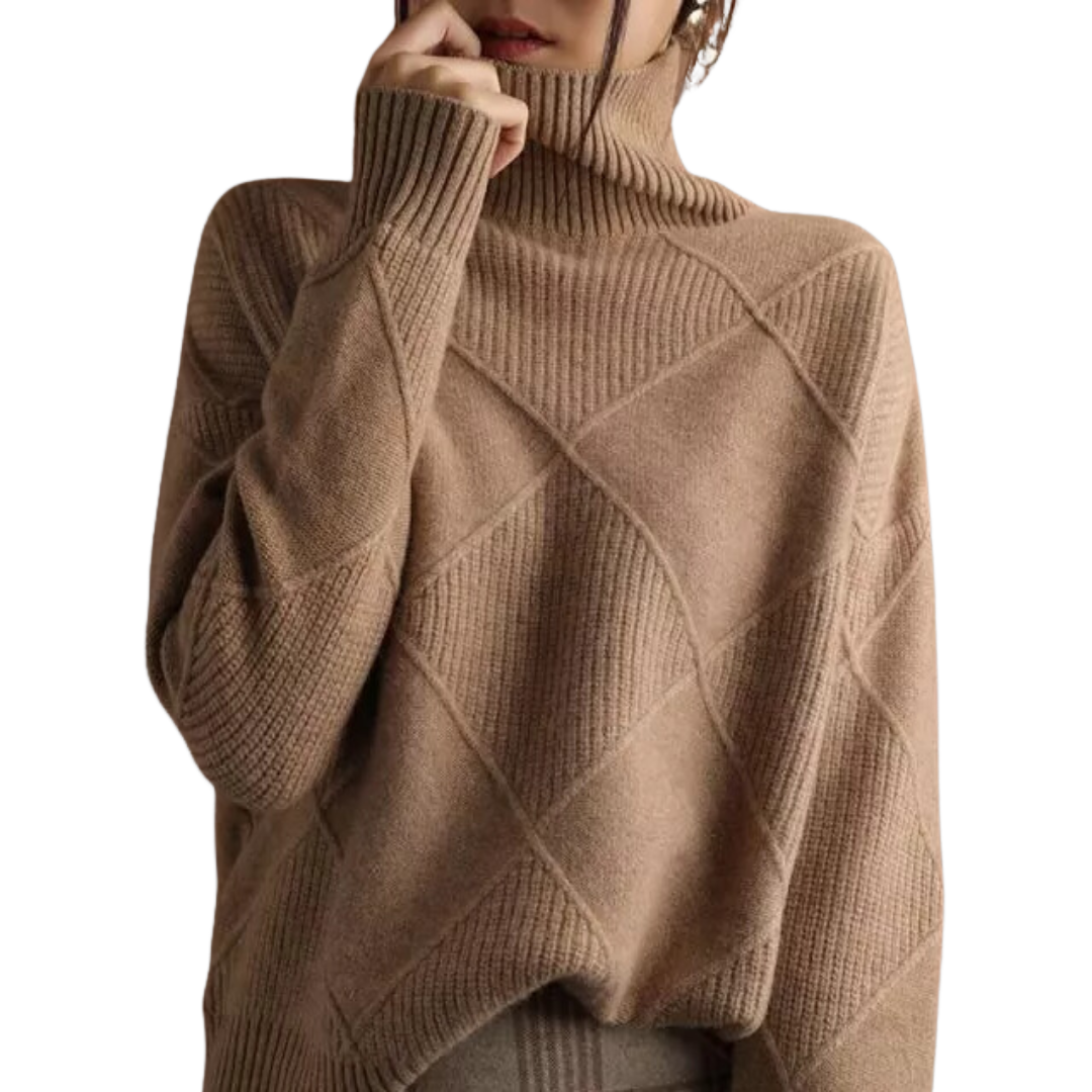 Filipa Women's Sweater | Cashmere Turtleneck Loose Fit Sweater