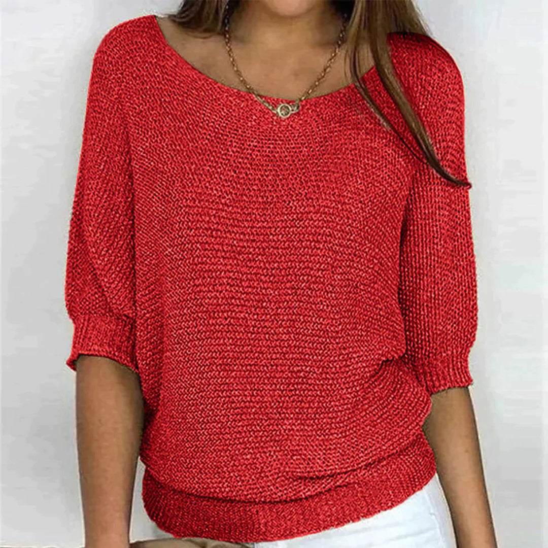 Paloma Jumper | Women's Autumn Solid Knit Short Sleeve Jumper