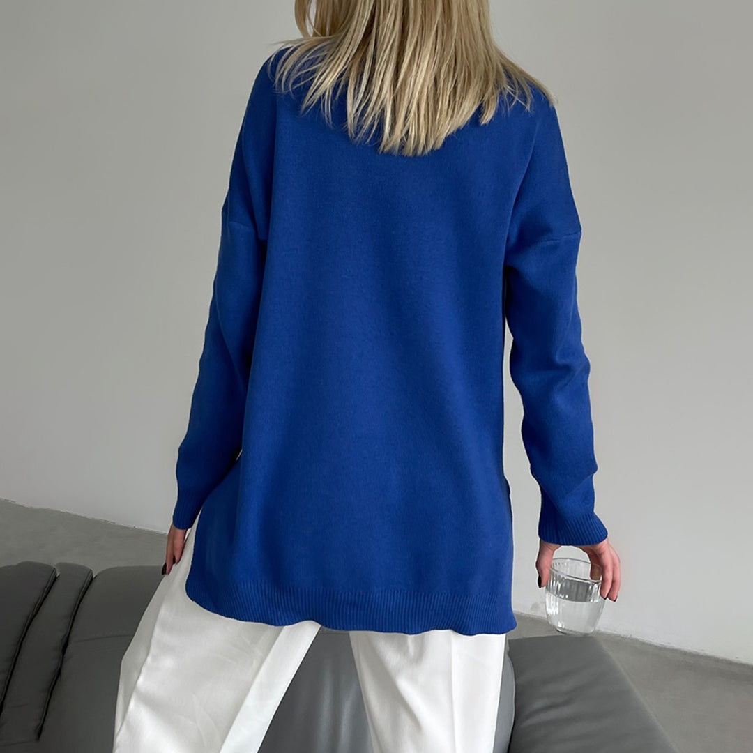 Noelle Jumper | Women's Autumn Oversized Turtleneck Jumper with Side Split