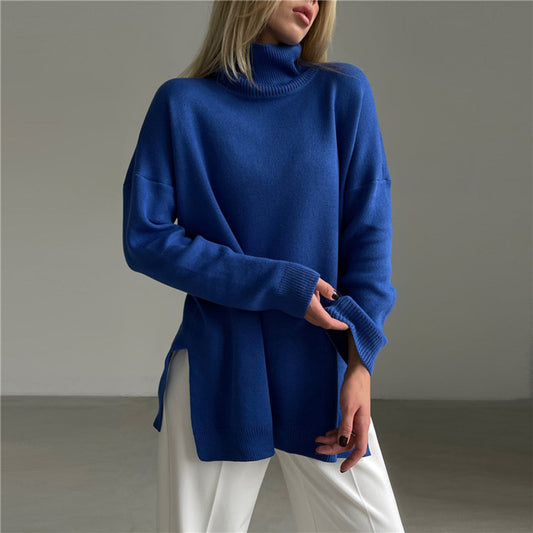 Noelle Jumper | Women's Autumn Oversized Turtleneck Jumper with Side Split