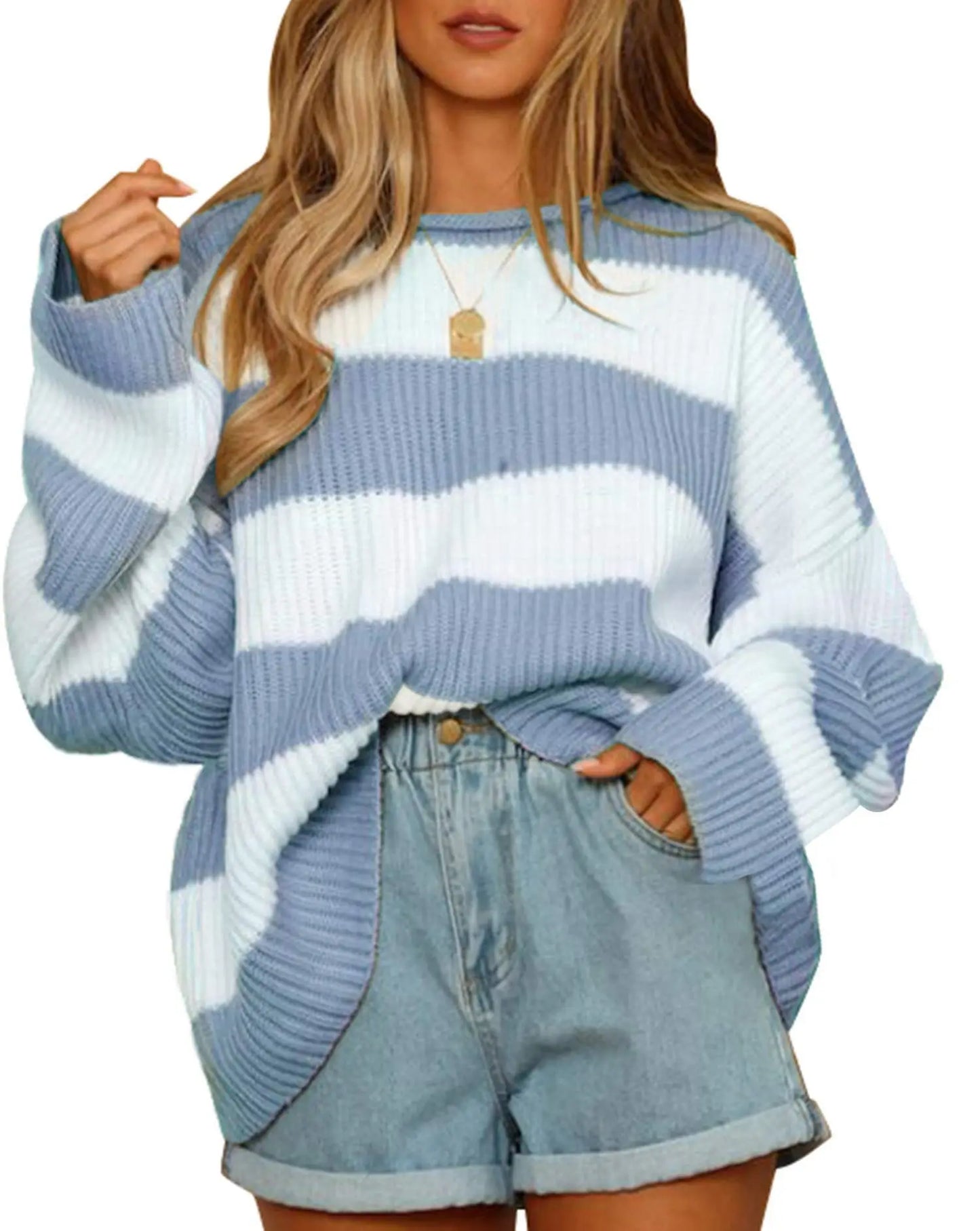 Indy Sweater | Oversized Striped Knit Pullover